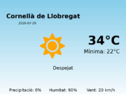 El temps avui 29 de Juliol de 2026 a Cornellà de Llobregat segons l’AEMET